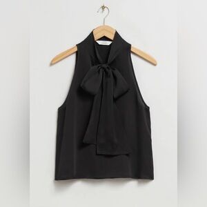 & Other Stories Sleeveless Lavallière-Neck Bow Top